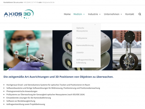 Axios 3D Webseite Screenshot